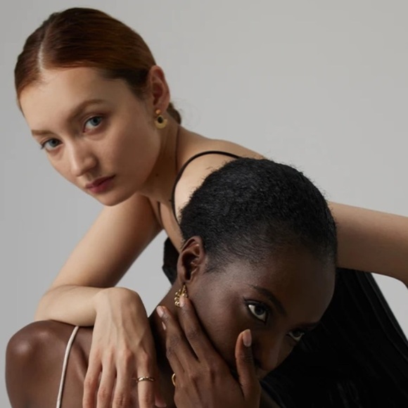 ⭐️ New 18k gold plated natural african turquoise dangle earrings - Picture 7 of 10